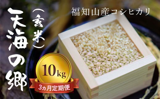 【令和6年産】【3ヵ月定期便】京都福知山産コシヒカリ『天海の郷』10kg（玄米）天空に広がる天海の郷 / ふるさと納税 こめ コメ 米 コシヒカリ こしひかり 玄米 定期 3カ月 おいしい 美味しい 美容 健康 天空 雲海 天海の郷 京都府 福知山市 FCCM039