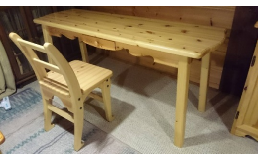 職人さんの手作り家具 ワークデスク & チェアー セット _S39