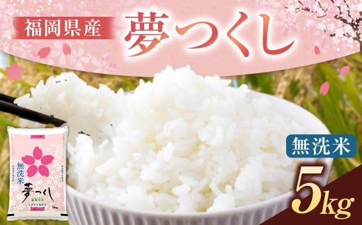 《令和7年産》 福岡県産 夢つくし 無洗米 (5kg) こめ コメ ごはん ご飯 コシヒカリ キヌヒカリ 白米 令和7年度米 単一原料米 ブランド米 福岡県 うきは市 常温