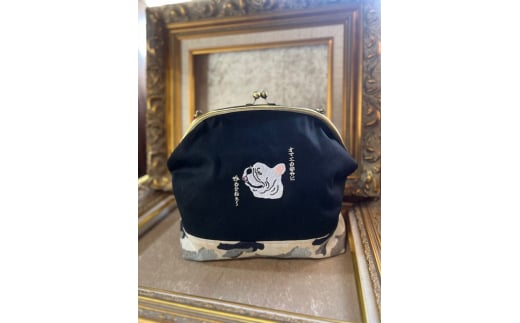 動物愛護 黒 がま口 フレブル 吉富町/猫山商事 [BGBE018] がま口 ガマ口 福岡県