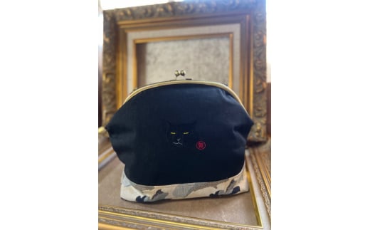 動物愛護 黒 がま口 くろねこ 吉富町/猫山商事 [BGBE019] がま口 ガマ口 福岡県