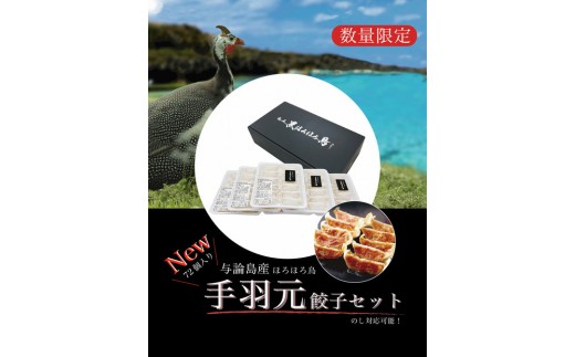 与論島産 ほろほろ鳥の手羽元餃子セット(12個入り)×6pc