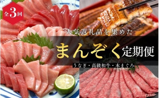 [全3回定期便] 国産うなぎ 高級和牛 本マグロ [人気返礼品を集めました!] / 鰻 ウナギ うなぎ蒲焼 うなぎの蒲焼 肉 お肉 牛肉 和牛 黒毛和牛 ブランド牛 しゃぶしゃぶ すき焼き マグロ まぐろ 鮪 トロ 中とろ 柵 刺し身 海鮮 人気 おすすめ うなぎ定期便 肉定期便 魚定期便 [tkb104]