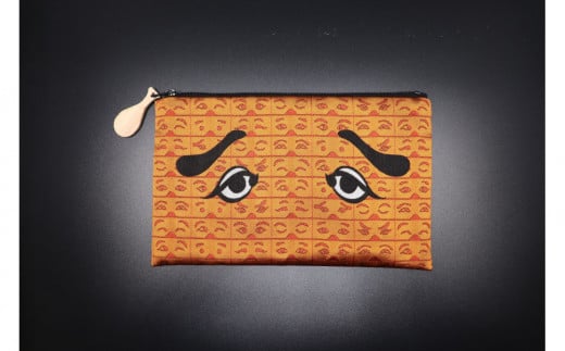 博多織にわかポーチ(オレンジ)W約21cm×H約13cm