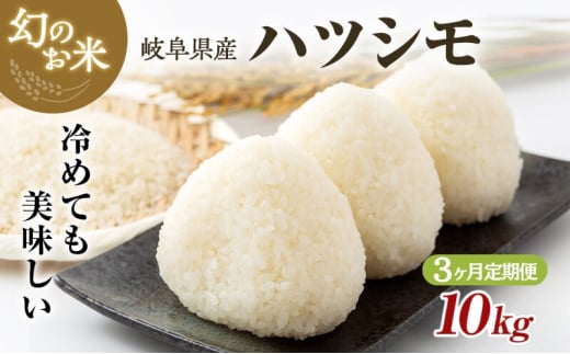【定期便】岐阜県産 ハツシモ 10kg (3ヵ月連続お届け) 米 お米 コメ 白米 精米 ハシツモ 定期便 岐阜 瑞穂市※2025年11月下旬頃より順次発送予定
