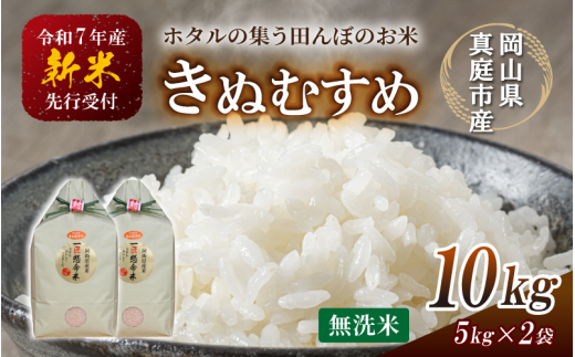 【令和7年産先行予約】令和７年新米 真庭市産きぬむすめ 無洗米 10kg / お米 国産 岡山県 真庭市 無洗米 米 きぬむすめ キヌムスメ 人気 ブランド米 新米 先行予約 令和7年産 2025年産