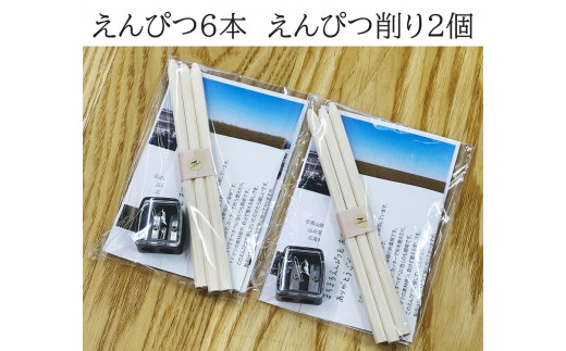 【北海道広尾町産トドマツ使用】まちまちえんぴつ3本入り×2セット　広尾サンタランドウッド製品(AE0021)