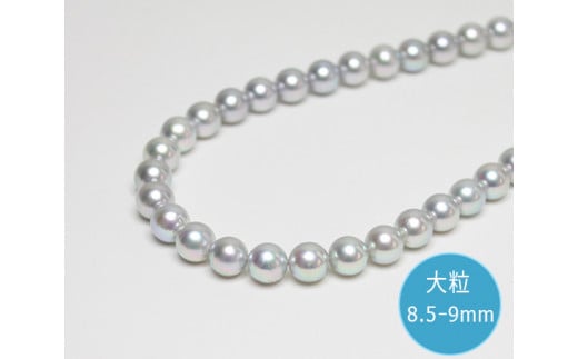 大粒　8.5～9ミリ　アコヤ真珠　グレーブルーネックレス／　真珠　南伊勢町　パールハヤシ　三重県　伊勢志摩
