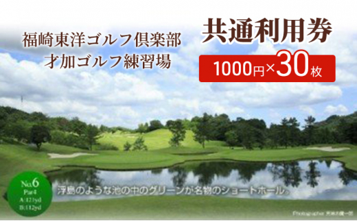 福崎東洋ゴルフ倶楽部・才加ゴルフ練習場 共通利用券 1000円×30枚