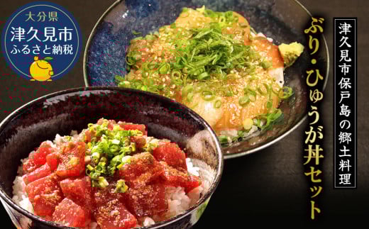 ぶり・まぐろの漬け丼（ひゅうが丼）セットぶりのりゅきゅう100g×4P・まぐろ(ひゅうが丼)120g×4P 鮪丼 まぐろ 大分県産 九州産 津久見市 熨斗対応