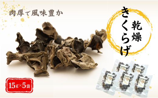 津久見産の肉厚乾燥きくらげ 15g×5袋　|　津久見市 キクラゲ 木耳 きのこ 大分県産 国産 産地直送