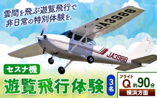 セスナ機遊覧飛行体験 3名 フライトQ(約90分コース) 新中央航空株式会社《30日以内に出荷予定(土日祝除く)》茨城県 河内町 セスナ 飛行体験