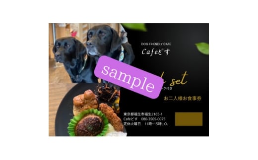 ワンコOKカフェ「Cafeどす」ペアランチセット券【1622521】