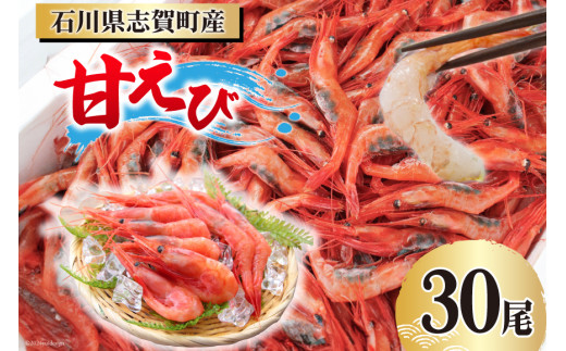 [能登半島 漁協直送!]活〆 甘エビ 30尾 [JF西海 石川県 志賀町 AM4231] エビ味噌 アヒージョ 殻ごと
