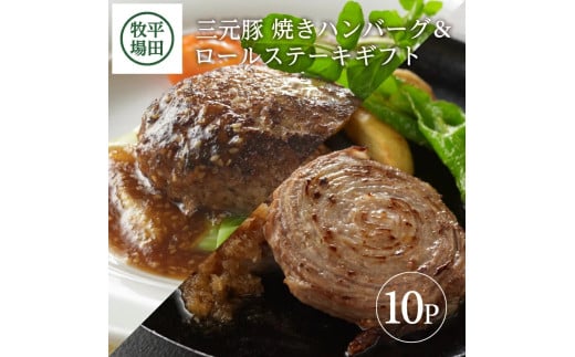 平田牧場　日本の米育ち三元豚ハンバーグ＆ロールステーキギフト SB0550