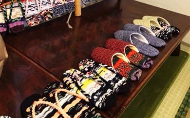 オリジナル 手づくり健康布ぞうり 赤系　M [№5812-7012]0120