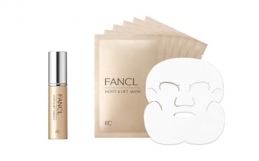ファンケル モイスト＆リフトエッセンス 1本、モイスト＆リフトマスク（M＆L マスク）1箱 [ FANCL パック 美容液 美容 化粧品 コスメ 美白 エイジングケア スキンケア フェイスマスク コラーゲン 保湿  洗顔 日用品 美容品 国産 備蓄 通販 送料無料 ふるさと納税 日野町 ]