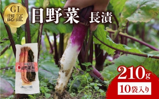 日野菜漬 長漬（ 210g × 10袋入り ）漬物 漬け物 惣菜 おかず ご飯 の お供 白米 にあう つけもの 甘酢漬け 伝統 野菜 お家用 贈答 贈り物 ギフト 蕪 滋賀県 日野町 ふるさと納税