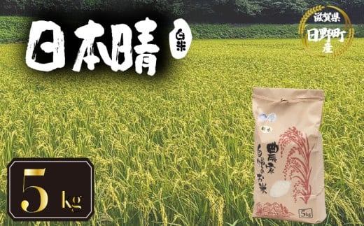 【 令和7年産 新米 5kg 】 日本晴 米 白米 国産 滋賀県 日野町 農家直送 お米 おこめ こめ 産地直送 ふるさと納税