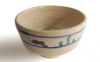 金魚絵抹茶茶碗 [№5990-0034]