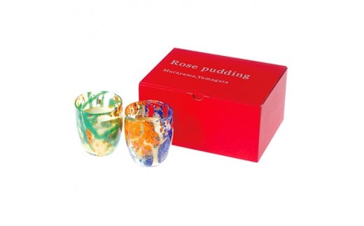 藤代範雄手作りヴェネチアングラス入り ローズプリン