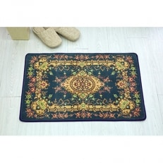 玄関マット 50×80 洗える マット 高級 金華山織 小花フローレンス ブルー【1125086】