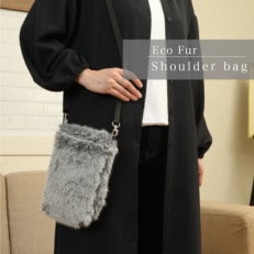 ショルダーバッグ  フェイクファー レディース スマホポケット MM4330 グレー【1519456】