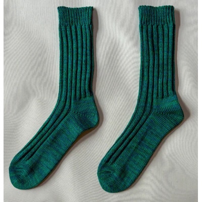 【ezu】someiro kutsushita　/グリーン◆高級◆コーマ糸◆湿調作用【1650062】