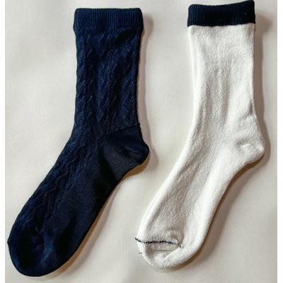 【ezu】ひえとりくつした 薄手/ブラック◆シルク×コットンの二重構造靴下◆ジャガード編み【1650066】