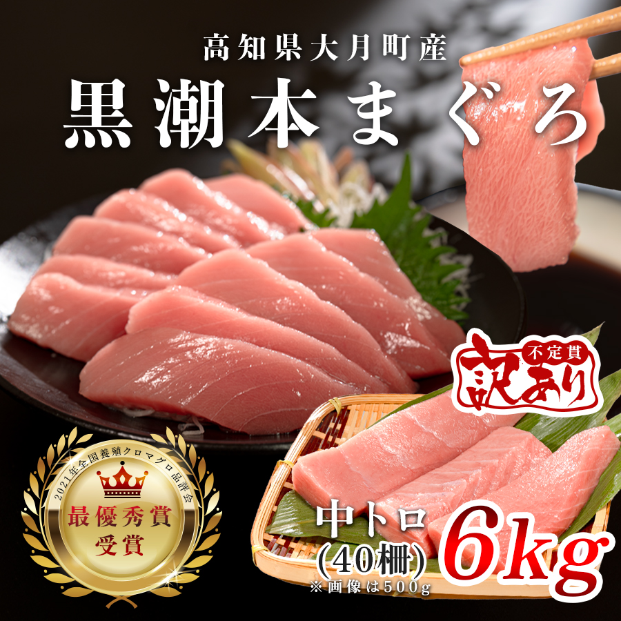 【訳アリ】養殖本マグロ 中トロ 6kg 黒潮本まぐろ｜大容量 不定貫 不揃い 刺身用 業務用 養殖まぐろ 最優秀賞受賞 日本一 配達日指定可 本まぐろ まぐろ 鮪 訳あり ワケあり たっぷり 小分け 丼 寿司 海鮮 魚 柵 産地直送 高知県 大月町