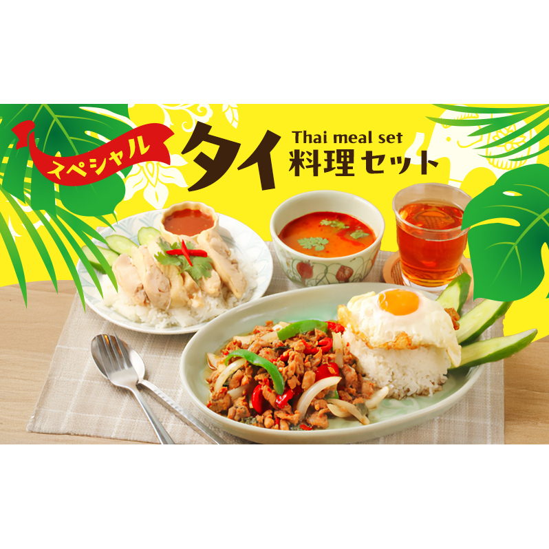 タイ料理 スペシャルタイ料理セット ガパオガイ グリーンカレー  トムヤムクン  トムカーガイ カオパットクン タレーパッポンカリー ガイヤーン 本場 大田区 東京都