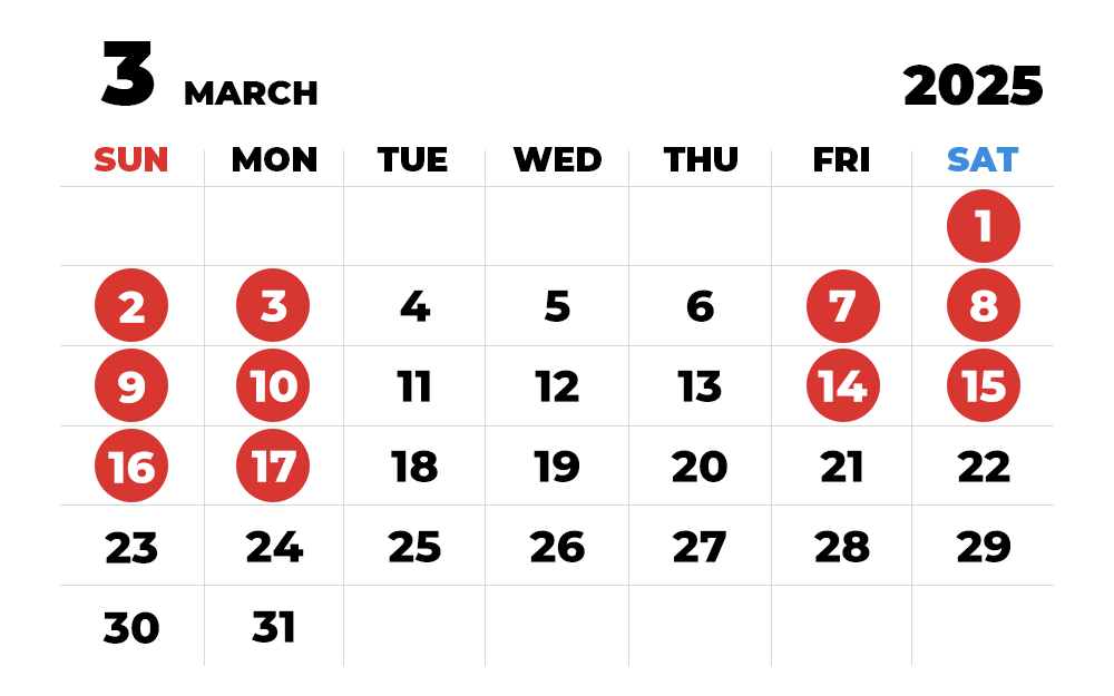 対象期間：2月21日（金）～3月17日（月）の金土日月