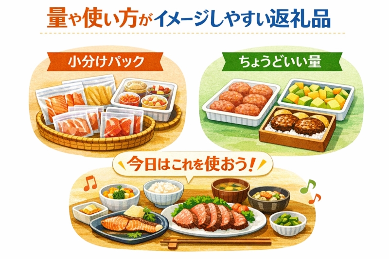 ふるさと納税 量や使い方がイメージしやすい返礼品