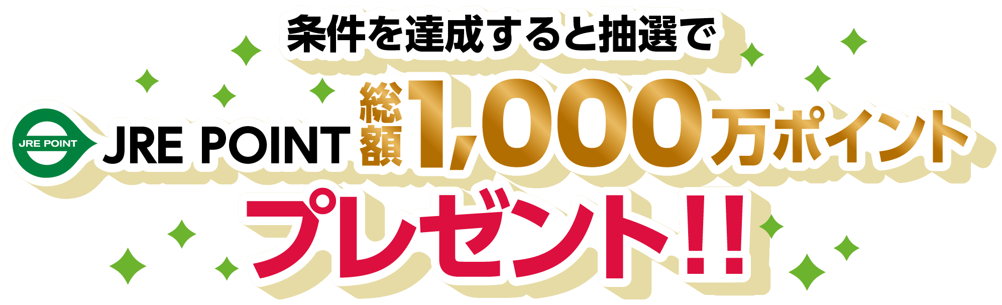 条件を達成すると抽選で31,600名に総額1,000万ポイントプレゼント！！