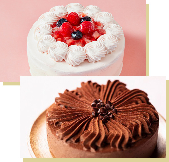 ストロベリーケーキ5号 チョコレートケーキ5号