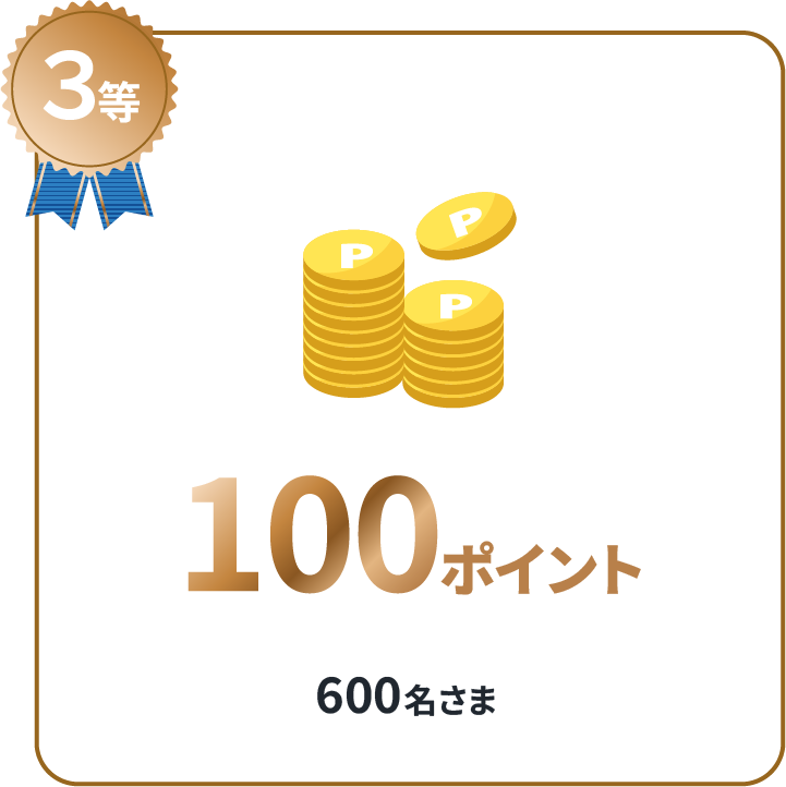 3等 100ポイント 600名さま