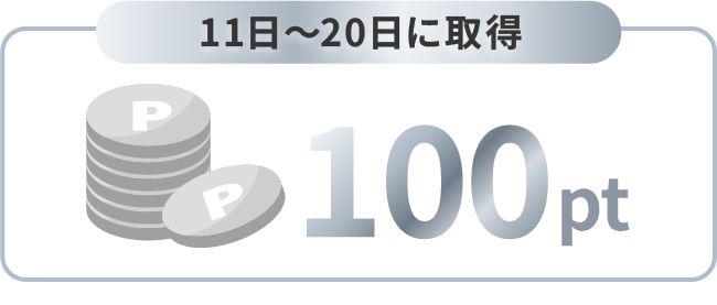 11日～20日に取得　100pt