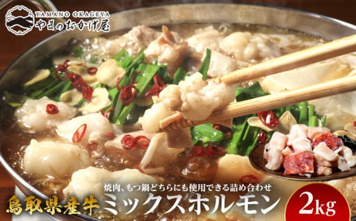 72.鳥取県産牛 ミックスホルモン 2kg【国産 鳥取和牛 和牛 焼肉 肉 にく 鳥取県 北栄町 おすすめ 人気】鳥取県北栄町20000肉牛肉