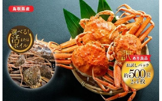 【ボイル】鳥取県産 訳あり 良品セコガニ お試しパック 約500g(2〜4枚)《かに カニ 蟹 セコガニ》※2025/11/6〜2025/12/29に順次発送予定※着日指定不可  離島不可(北海道、沖縄本島は