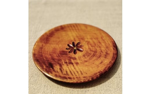 <香川漆器>21cm菓子皿 スリ漆花彫【1620857】香川県7000雑貨・日用品食器・グラス
