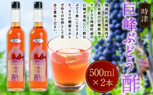 【時津町産巨峰使用】飲むぶどう酢 500ml×2本 計1L フルーツ酢長崎県時津町10000調味料・油酢