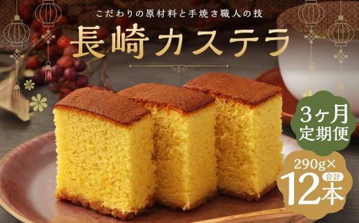 【3ヶ月定期便】 長崎カステラ糖庵 0.5号 4本長崎県時津町30000菓子・スイーツケーキ・カステラ