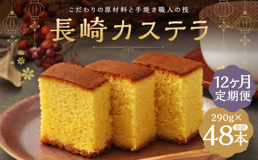【12ヶ月定期便】 長崎カステラ糖庵 0.5号 4本長崎県時津町120000菓子・スイーツケーキ・カステラ