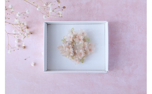 桜 -春光-  生革花ブローチ・コサージュ / 2024長崎県時津町47000衣類・装飾品・工芸品アクセサリー