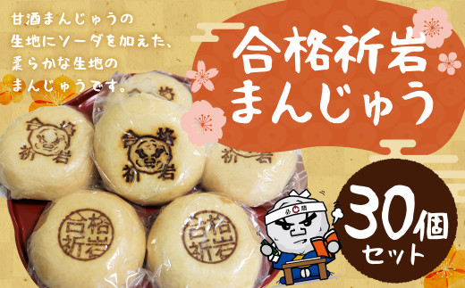 時津町の「絶対に落ちない岩」と時津町の銘菓がコラボ! 試験等の応援にぴったり!「合格祈岩まんじゅう」30個セット 合格祈願 合格 祈岩 まんじゅう 饅頭 セット お菓子 おかし 和菓子