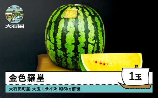 すいか 大玉 金色羅皇 Lサイズ×1玉 2026年産 令和8年産 山形県産 大石田町産 8月上旬から順次発送 mn-sukrx1山形県大石田町17000果物・フルーツメロン・スイカ