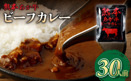 熊本県産 あか牛使用 くまもとあか牛 ビーフカレー 30人前 計4800g (160g×30袋) あか牛 牛肉 カレー レトルト 30食 4.8kg熊本県湯前町22000鍋セット・総菜・加工食品総菜