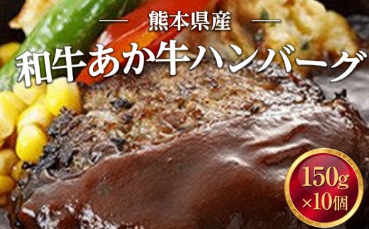 熊本県産 和牛 あか牛ハンバーグ 150g×10熊本県湯前町15000肉牛肉