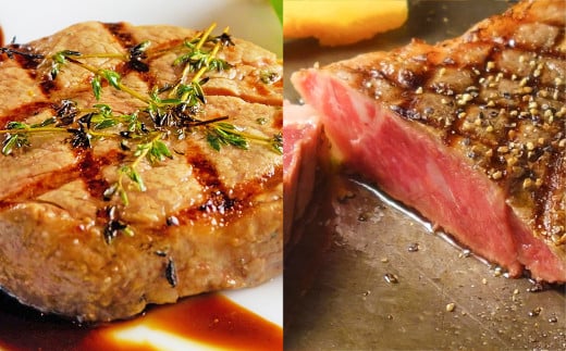 あか牛極上ヒレ&サーロインステーキセット (あか牛ヒレステーキ150g、あか牛サーロインステーキ200g×2枚、あか牛のたれ200ml付き)熊本県湯前町72000肉牛肉