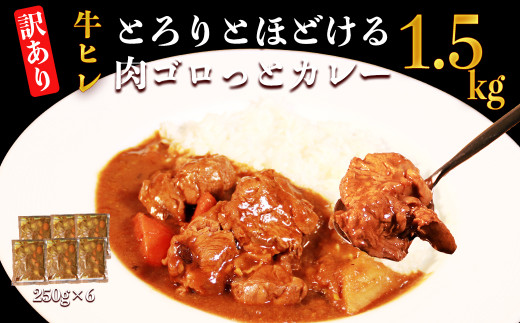 【訳あり】具だくさん やわらか牛ヒレひもカレー 約250g×6パック 計 約1.5kg熊本県湯前町16000肉牛肉